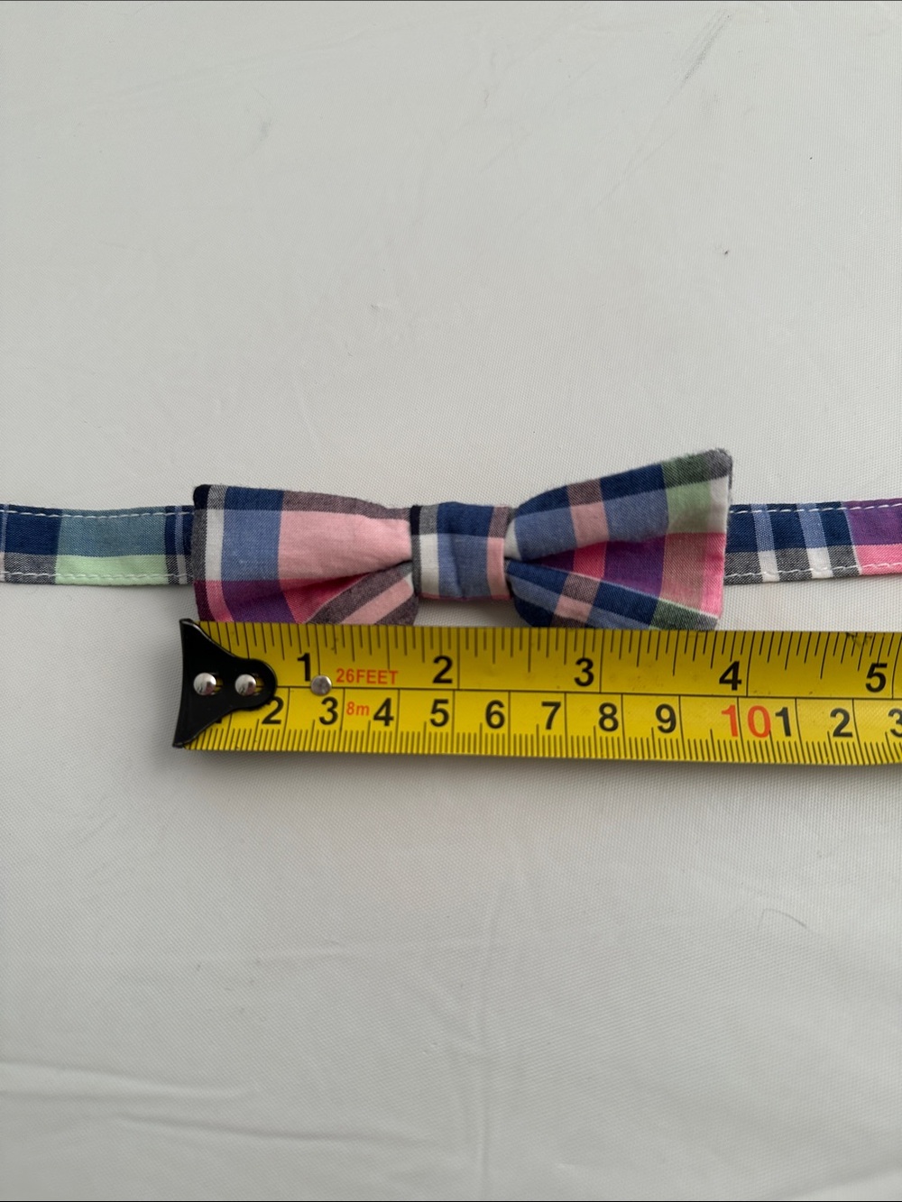 Gymboree multicolor plaid pre-tied bow tie 6+ - Picture 4 of 7